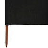 Vjetrobran s 5 panela od tkanine 600 x 160 cm crni