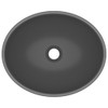 Luksuzni ovalni umivaonik mat tamnosivi 40 x 33 cm keramički