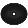 Luksuzni ovalni umivaonik mat crni 40 x 33 cm keramički