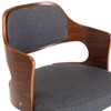 Okretna blagovaonska stolica od savijenog drva i tkanine siva