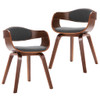 Blagovaonske stolice 2 kom od savijenog drva i tkanine sive