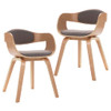 Blagovaonske stolice 2 kom savijeno drvo i tkanina smeđe-sive