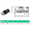 Stezna glava za svrdla MT2-B18 s rasponom stezanja 16 mm