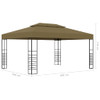 Sjenica 3 x 4 m smeđe-siva 180 g/m²