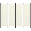 Sobna pregrada s 4 panela krem-bijela 200 x 180 cm
