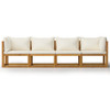3057639 4-Seater Garden Sofa with Cushion Cream Solid Acacia Wood (2x311857)