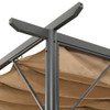 Pergola s pomičnim krovom smeđe-siva 3 x 3 m čelična 180 g/m²