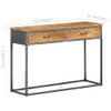 Konzolni stol 110 x 35 x 75 cm od masivnog bagremovog drva