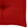 Vrtna klupa s crvenim jastukom 112 cm od masivne tikovine
