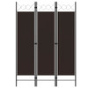 Sobna pregrada s 3 panela smeđa 120 x 180 cm