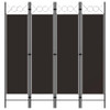 Sobna pregrada s 4 panela smeđa 160 x 180 cm