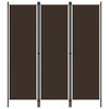 Sobna pregrada s 3 panela smeđa 150 x 180 cm