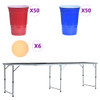 Sklopivi stol za pivski pong s čašama i lopticama 240 cm