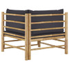 Kutna vrtna sofa od bambusa s tamnosivim jastucima