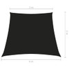 Jedro za zaštitu od sunca od tkanine trapezno 3/4 x 2 m crno