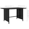 Vrtni blagovaonski stol crni 110 x 70 x 65 cm od poliratana