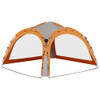 Šator za zabave s 4 bočna zida LED 3,6x3,6x2,3 m sivo-narančast