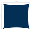 vidaXL Jedro protiv sunca od tkanine Oxford četvrtasto 4 x 4 m plavo