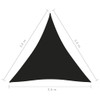 Jedro protiv sunca od tkanine trokutasto 3,6 x 3,6 x 3,6 m crno
