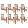 Složive blagovaonske stolice 8 kom od masivne tikovine