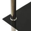Bočni stolić s 2 razine prozirni/crni 38x38x50cm kaljeno staklo