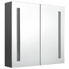 LED kupaonski ormarić s ogledalom sivi 62 x 14 x 60 cm