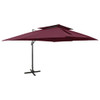 Konzolni suncobran s dvostrukim vrhom 400 x 300 cm bordo