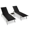 Ležaljke za sunčanje sa stolićem 2 kom čelik i tekstilen crne