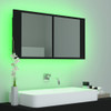 LED kupaonski ormarić s ogledalom crni 90 x 12 x 45 cm