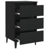 805908 Bed Cabinet with Metal Legs 2 pcs Black 40x35x69 cm