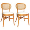 Blagovaonske stolice od platna 2 kom svjetlosmeđe
