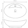 Luksuzni ovalni umivaonik mat bijeli 58,5 x 39 cm keramički