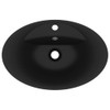 Luksuzni ovalni umivaonik mat crni 58,5 x 39 cm keramički