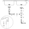 Kuhinjski sudoper s dvije kadice srebrni 800x500x155 mm čelični