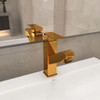 Slavina za umivaonik s funkcijom izvlačenja zlatna 157 x 172 mm