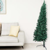 Umjetna polovica božićnog drvca s LED i kuglicama zelena 210 cm