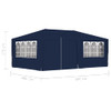 Profesionalni šator za zabave 4 x 6 m plavi 90 g/m²