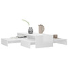 Set uklapajućih stolića za kavu sjajni bijeli 100x100x26,5 cm