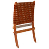 Sklopiva stolica od prave kože smeđa
