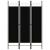 Sobna pregrada s 3 panela crna 120 x 180 cm