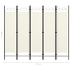Sobna pregrada s 5 panela krem-bijela 200 x 180 cm