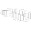 Kavez za pse srebrni 13,31 m² čelični