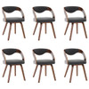 Blagovaonske stolice od savijenog drva i tkanine 6 kom tamnosive 278843