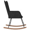 Stolica za ljuljanje s osloncem za noge crna od tkanine