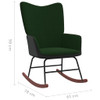 Stolica za ljuljanje tamnozelena od baršuna i PVC-a