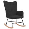 Stolica za ljuljanje s osloncem za noge crna od tkanine 328024