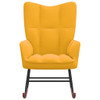 Stolica za ljuljanje boja senfa baršunasta 328146