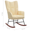 Stolica za ljuljanje krem-bijela baršunasta 328148