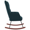 Stolica za ljuljanje plava baršunasta 328149