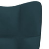 Stolica za ljuljanje plava baršunasta 328149